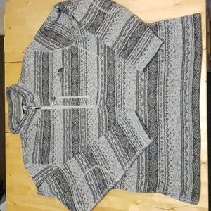 Men's The North Face Quarter Zip Grey Pattern Fleeze Size XL